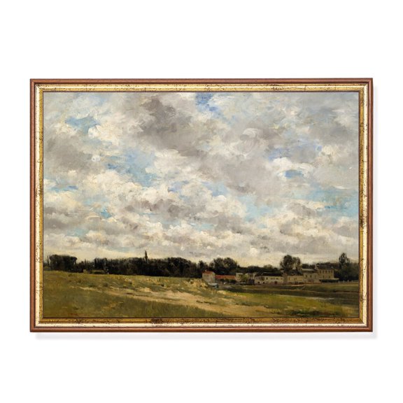 Vintage Cloud Study Rustic Country Sky Landscape Wall Art Decor Unframed Paper Print