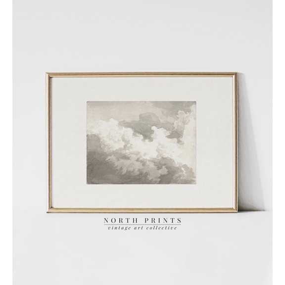 Vintage Cloud Study Sky Sketch Poster, Unframed Size 8x12