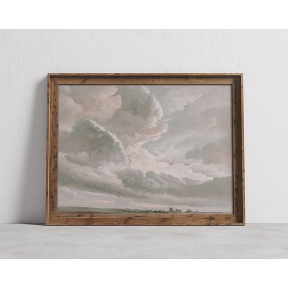Vintage Clouds, Original Antique S, Cloud Poster Nursery Decor, Sky Cloud Wall Art, Home Decor, 24x36 UNFRAMED
