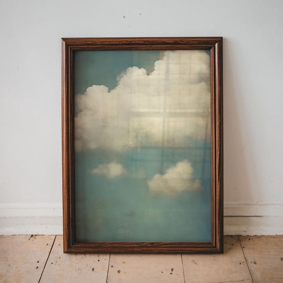 Vintage Clouds Wall Art Poster, Cloudy Sky Gallery Art, Minimalist Art, Poster, Unframed Poster Size 8x12