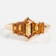 thumbnail image 1 of Vintage Cluster Citrine Engagement Ring, Hexagon Cut Gemstone Bridal Ring, Bezel Engagement Ring, Women Delicate Jewelry Gift For Her, 1 of 3