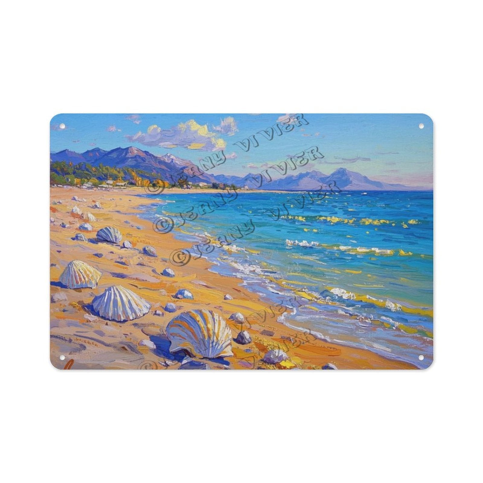 Vintage Coastal Beach Metal Sign – 8x12 Inch Tin Art for Living Room ...