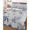 thumbnail image 1 of Vintage Coastal Full Size Down Alternative Comforter,Lightweight Comforter Quilt Bedding Set with Pillow Shams Nautical Summer Beach Sea Turtle Starfish All Seasons Bed Comforter Duvet Insert 78"x90", 1 of 7