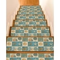 thumbnail image 1 of Vintage Coastal Stair Treads for Wooden Steps Indoor Runner Rug Carpet, Summer Beach Sea Turtle Shell Starfish 4 Pieces Peel and Stick Staircase Step Treads Covers Washable Throw Door Mats, 30"x8", 1 of 6
