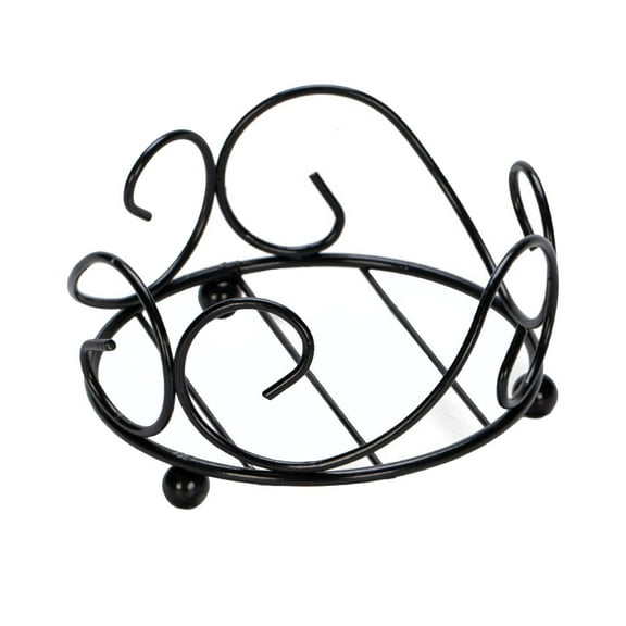 Vintage Coaster Holder Round, Black Iron Metal Coaster Holder Modern Industrial Sterling Wave Charm Beach House Home Bar Coaster Holder Storage Caddy