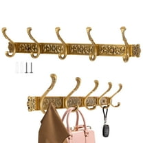 FVKRNYZ Vintage Coat Rack Wall Mount with 5 Hooks Decorative Wall Mounted Coat Rack for Bathroom Entryway Bedroom Heavy Duty Aluminum Alloy