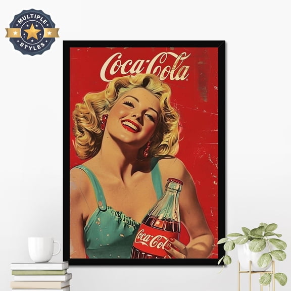 Vintage Coca Cola, Retro Kitchen Print, Classic Wall Decor, Restaurant Wall Art, Coca Cola Ad, Drink Art Print, Vintage Ad S #1854, Unframed Poster Size 16x24