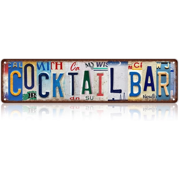 Vintage Cocktail Bar Wall Decor Street Signs Bar Metal Tin Signs 16 x 4 Inches