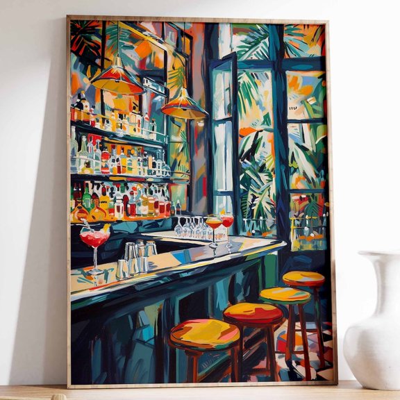 Vintage Cocktail Lounge Bar Drinks Wall Art Poster UNFRAMED PAPER POSTER, Home Decor