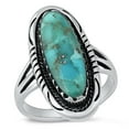 thumbnail image 1 of Vintage Cocktail Simulated Turquoise Ring .925 Sterling Silver Band Blue CZ Female Size 12, 1 of 4