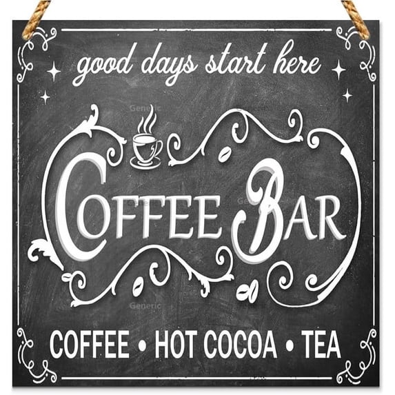 Vintage Coffee Bar Sign Hot Cocoa Sign Tea Bar Home Coffee Corner Decor Kitchen Coffee Bar Wall Decor Coffee Signs Wood Sign Wooden Wall Decor 5 * 5 inch