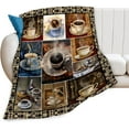 thumbnail image 1 of Vintage Coffee Blanket Drink Cup Lover Throw Blankets for Girls Boys Adult Women Men Plush Cozy Flannel Fleece Ultra Soft Fuzzy Party Blanket Gifts for Bed Couch Sofa 50"X40", 1 of 6