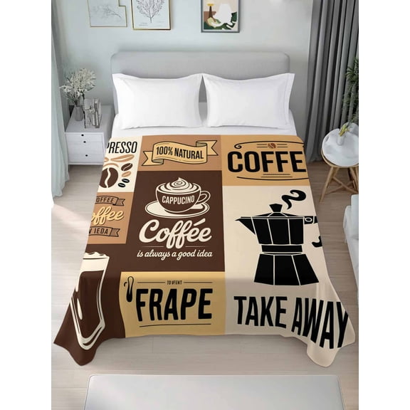 Vintage Coffee California King Size Flat Sheet, Wrinkleproof & Fadeproof Cooling Flat Bed Sheet Only, Farmhouse Retro Art Coffee Beans Breathable Soft Bedding Top Sheets 108 x 98 Inches