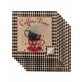 thumbnail image 1 of Vintage Coffee Cloth Napkins Set of 8 Reusable Dinner Napkins, Farmhouse Red White Cups Black Plaid Cocktail Napkin Washable Table Napkins for Wedding/Holiday Party/Baby Shower 20"x20", 1 of 7