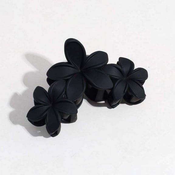 Vintage Coffee Color Flower Hair Claw for Women Fashion Acrylic Large Non-Slip Matte Flower Hair Clips Hawaiian Hair Accessories