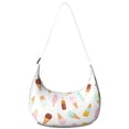thumbnail image 1 of Vintage Coffee & Cute Peach Print Crossbody Handbag for Women, Retro Smoked Sausage BBQ Food Shoulder Tote, Lightweight Water-Resistant Hobo Purse with Kawaii Pastel Fruit Design, 1 of 5