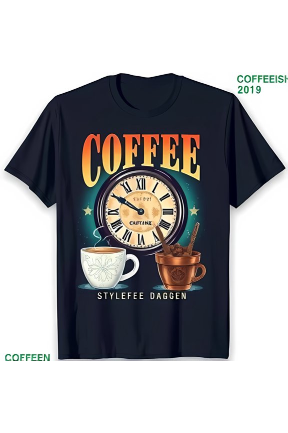Vintage Coffee Graphic Tee Stylish Black T-Shirt for Coffee Lovers
