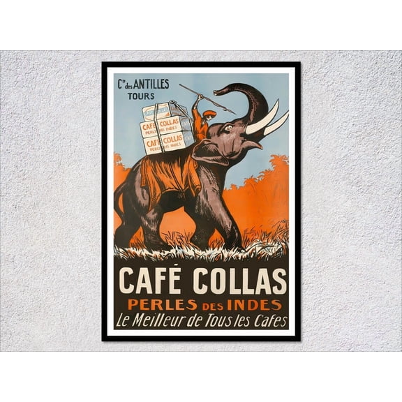 Vintage Coffee Poster, Cafe Kitchen Wall Art, Unframed Paper Poster 8x10in