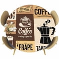 thumbnail image 1 of Vintage Coffee Round Tablecloth, Fitted Table Cover with Elastic for 36"-44" Round Tables, Farmhouse Retro Art Coffee Beans Table Cloth Outdoor Indoor Dinning Party Waterproof Tablecloths, 1 of 7