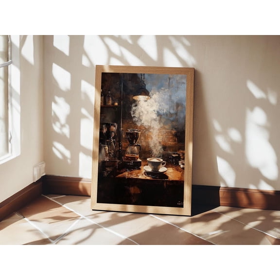Vintage Coffee Shop Art : Moody Cafe Unframed Paper Print