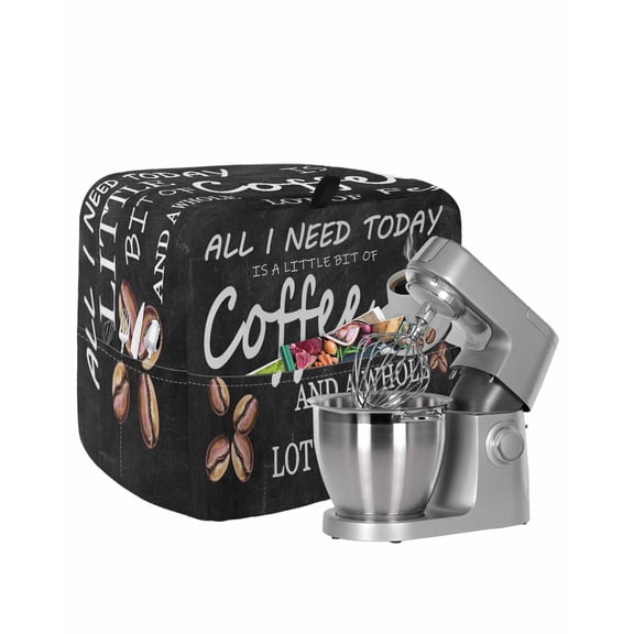 Vintage Coffee Stand Mixer Dust Cover with Storage Pocket & Handles, Farmhouse Coffee Beans Cup Country Fits All Tilt Head & Bowl Lift Kitchen Appliance Cover Organizer Bag Accessories, 6-8 Quart