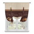 thumbnail image 1 of Vintage Coffee Time Tie Up Curtains for Windows, Adjustable Balloon Window Shades, Farmhouse Desserts Beige Burlap Kitchen Window Treatments Adjustable Roll Up Curtain for Basement/Nursery 52"x45", 1 of 8