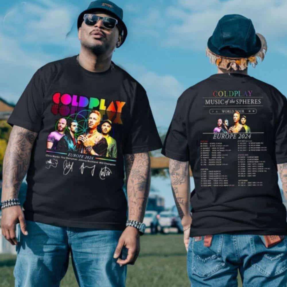 Vintage Coldplay Band Music Of The Spheres Tour 2024 World Tour Europe