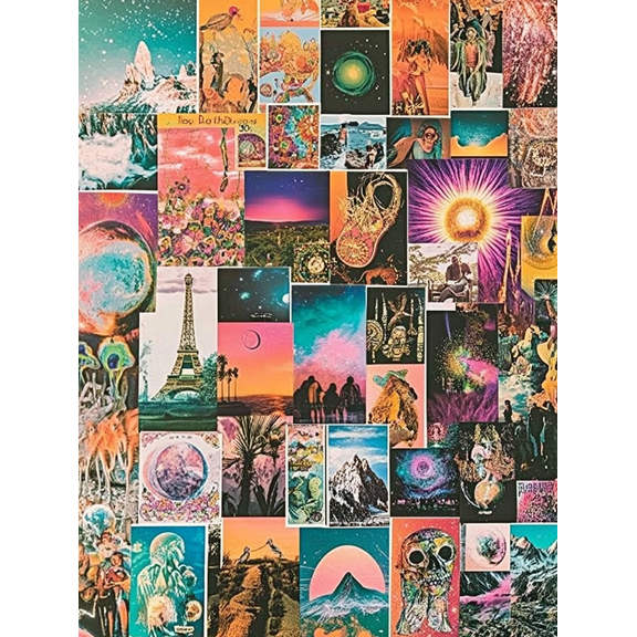 Vintage Collage Decorative Painting/Canvas Art Perfect for Living Room Bedroom Office Study Room Dining Room Hallway Studio Cafe Bar Hotel Apartment and Gallery Decor.