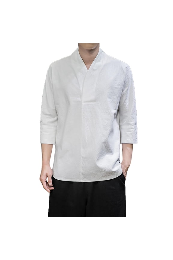 Vintage Collar Cotton Short Sleeved T Shirt Men'S Tang Suit Plate Buckle Casual Hanfu Men'S Breathable Tops