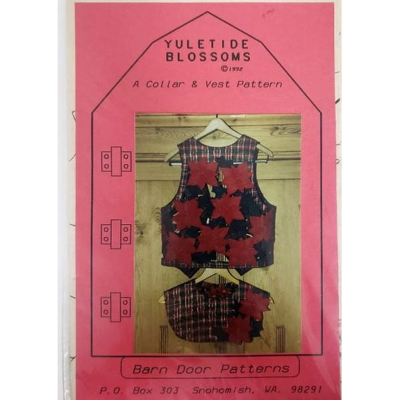 Vintage Collar & Vest Pattern Yuletide Blossoms Sizes Med/Lg