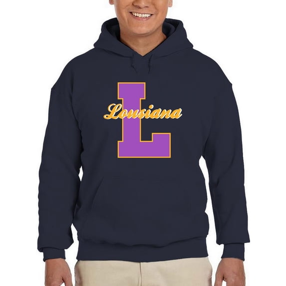 Vintage College Louisiana Hoodie Men -Image by Shutterstock, Male 4X-Large