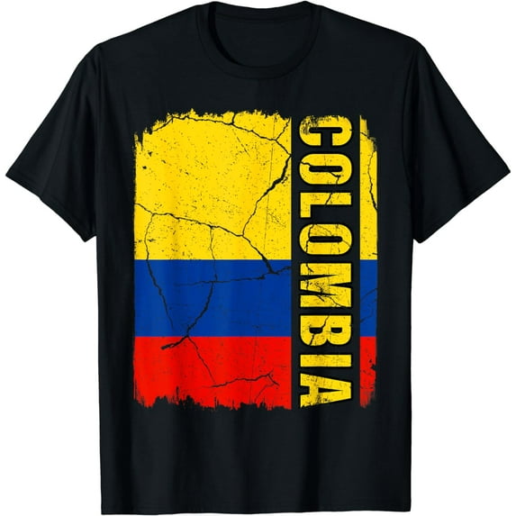 Vintage Colombian Flag Colombia Pride Roots Heritage Gift T-Shirt