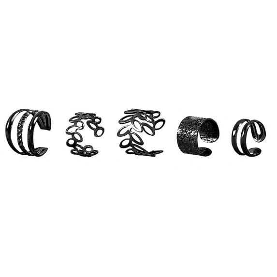Vintage Color Leaves Ear Cuff Black Non-Piercing Ear Clips Fake Cartilage Earrings Clip Earrings For Women Men Jewelry