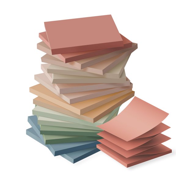 Vintage Color Pop Up Sticky Notes 3x3 in 16 Pack Bulk Set