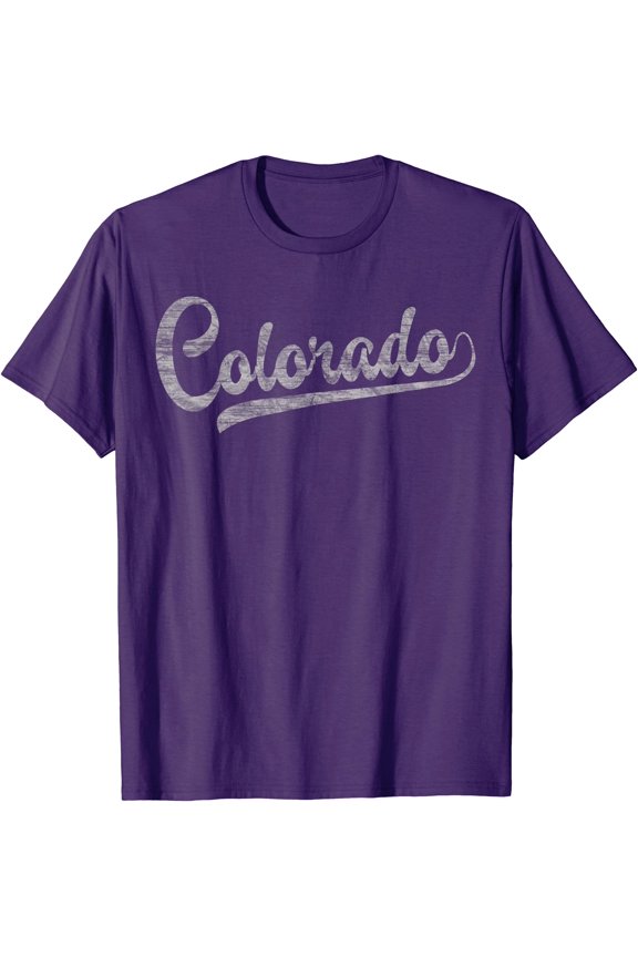 Vintage Colorado Baseball Fan T-Shirt with Rocky Mountains Design for Outdoor Enthusiasts