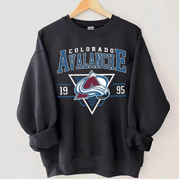 Vintage Colorado Hockey Sweatshirt Crewneck, Vintage Avalanche shirt, Colorado Hockey Fan shirt, Hockey Tee, Avalanche Sweatshirt ,Black Color,Size XL
