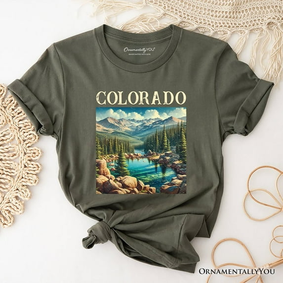 Vintage Colorado State Wilderness T-Shirt, Alpine Lake Tee and Rocky Mountains Keepsake Souvenir