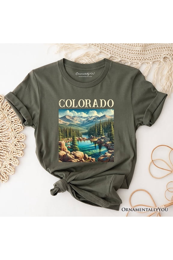 Vintage Colorado State Wilderness T-Shirt, Alpine Lake Tee and Rocky Mountains Keepsake Souvenir