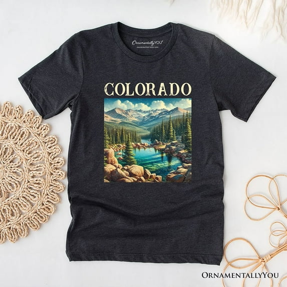 Vintage Colorado State Wilderness T-Shirt, Alpine Lake Tee and Rocky Mountains Keepsake Souvenir