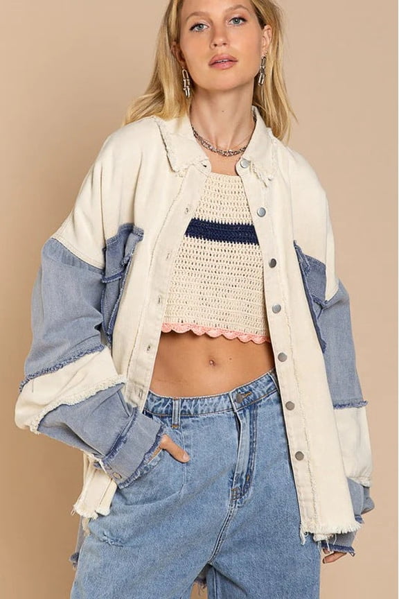 Vintage Colorblock Denim Jacket