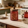 thumbnail image 1 of Vintage Colored Glass Kitchen Storage Counter Jar, Kitchen and Pantry Glass Storage with Airtight Wood Lid & Exquisite Texture, For Cookies, Candy, Coffee Tea Beans, Grains, Food Storage, 23.7oz, 1 of 6