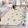 thumbnail image 1 of Vintage Colorful Butterfly Area Rug 3x5 Washable Rug Non Slip Watercolor Butterflies Rustic Large Area Rug Indoor Floor Carpet for Entryway Bedroom Kitchen Living Room Home Office Dining Room Nursery, 1 of 8