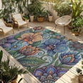 thumbnail image 1 of Vintage Colorful Floral Outdoor Rug for Patio/Deck/Porch, Non-Slip Large Area Rug 4 x 6 Ft, Spring Boho Vintage Abstract Art Indoor Outdoor Rugs Washable Area Rugs, Camping Rug Carpet Runner, 1 of 8