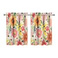 thumbnail image 1 of Vintage Colorful Flowers Tier Kitchen Curtains for Bathroom Living Rod Pocket Window Drapes 28"x36" 2 Panels Window Treatment Tiers, 1 of 4