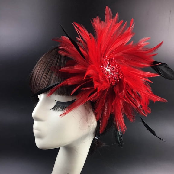 Vintage Colorful Ostrich Feather Flapper/Burlesque Headpiece - Fancy Headband for Woman & Girls, Hair Accessories