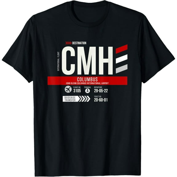 Vintage Columbus OH CMH Airport Code Travel Day Retro Travel T-Shirt