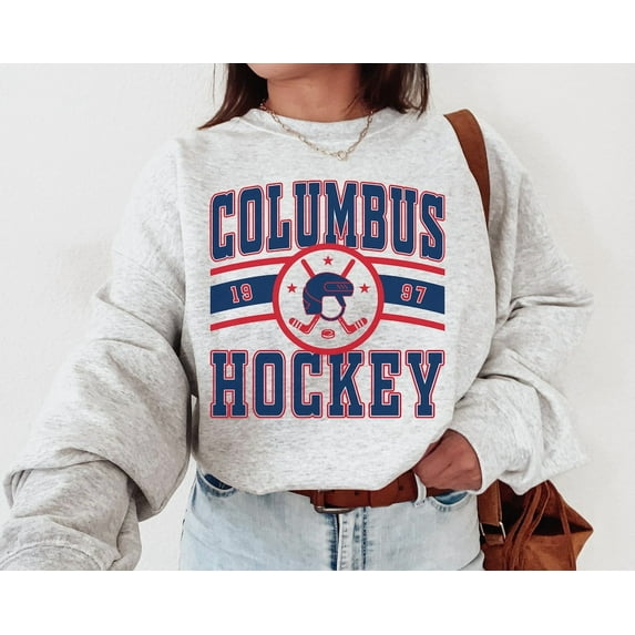 Vintage Columbus Sweatshirt, Blue Jackets Sweater, Hockey Fan Shirt, Retro Columbus Ice Hockey