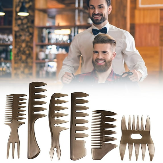 Vintage Comb Set 6 Piece Classic Hair Styling Kit for Slick Back and MenâS Grooming - Bucket Cosmetic Bag, Hair Brush, Back to School, Wedding, Christmas,Season, Anniversary, Thanksgiving, Hallow
