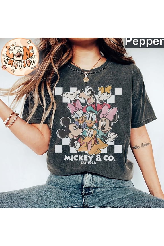Vintage Comfort Color Mickey & Co Est 1928 Shirt, Disney Mickey And Friends Shirt, Disney Shirts, Disney Trip 2024 Shirt, Disneyland Shirts