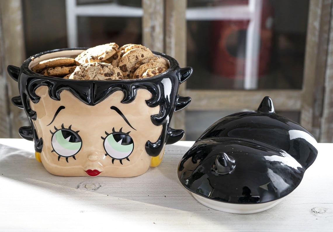 Betty Boop Vintage Ceramic Cookie Jar, Hand-Painted Collectible
